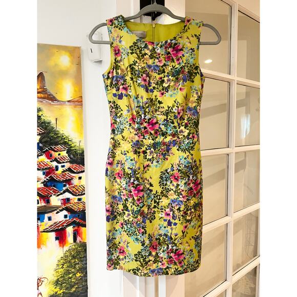 Hobbs London Floral Sheath Dress Women’s Small – Sleeveless Work Party Dress - Picture 3 of 7